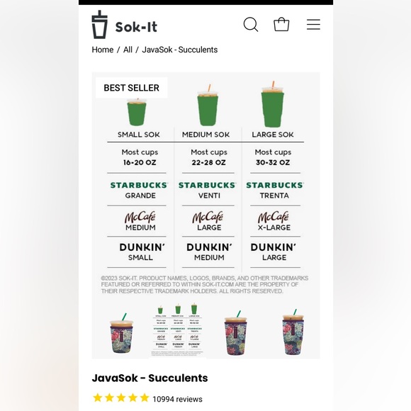 Size medium JAVASOK, “Succulents” pattern, new in package! - Picture 2 of 3